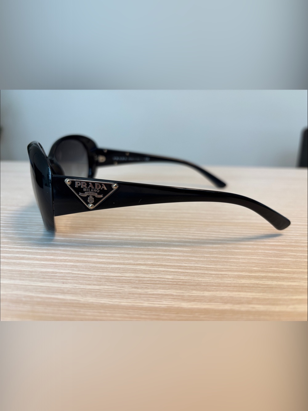 Prada Black Oversized Rounded Women's Sunglasses - Picture 3 of 8